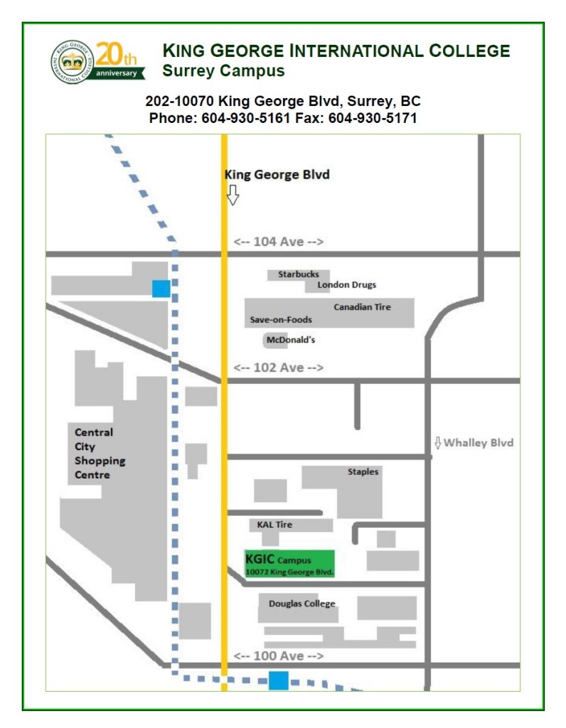 KGIC_Surrey_Campus_New_Location_Map