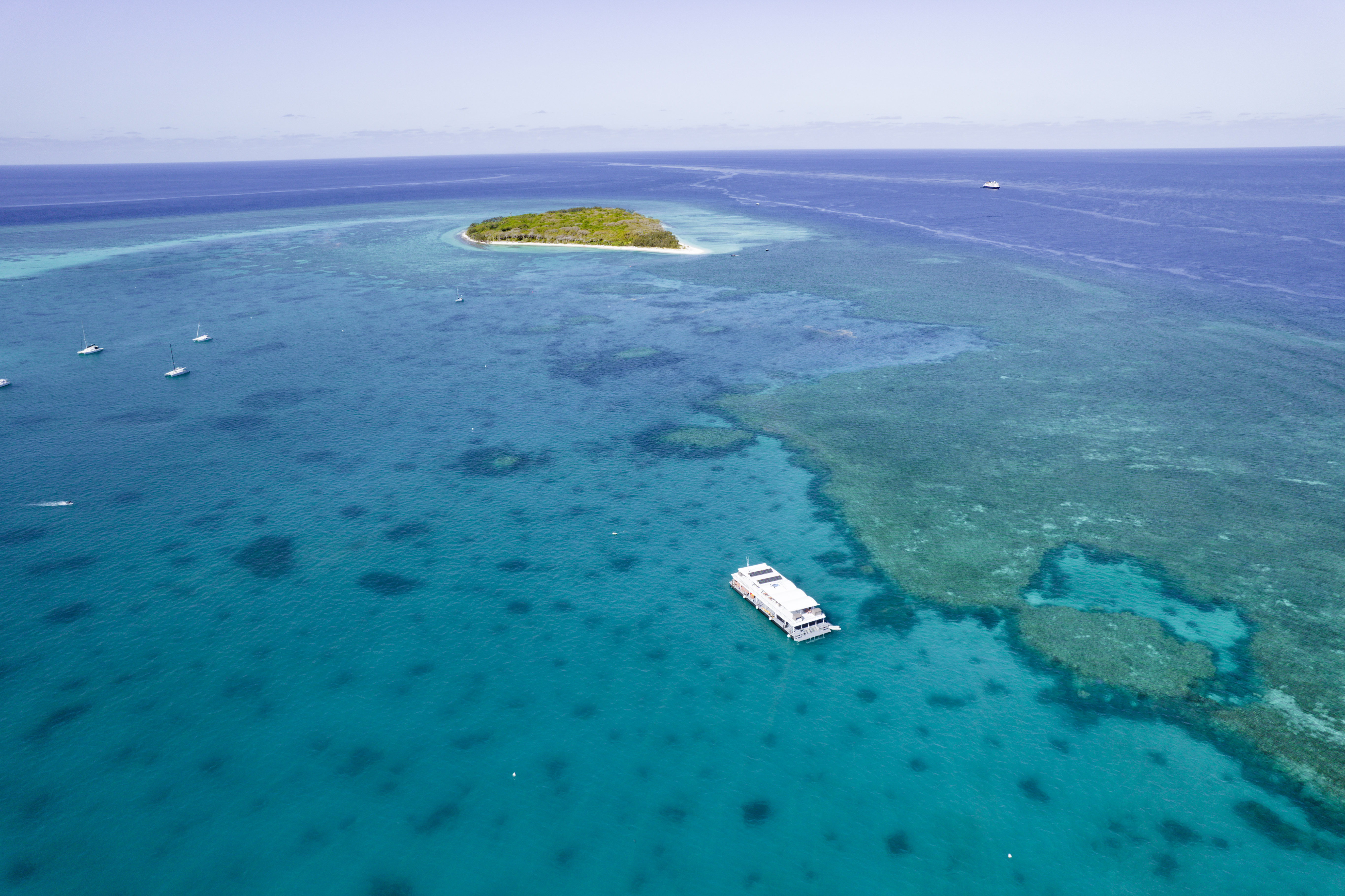 Aerial view of Lady Musgrave cruise on the Southern Great Barrier Reef