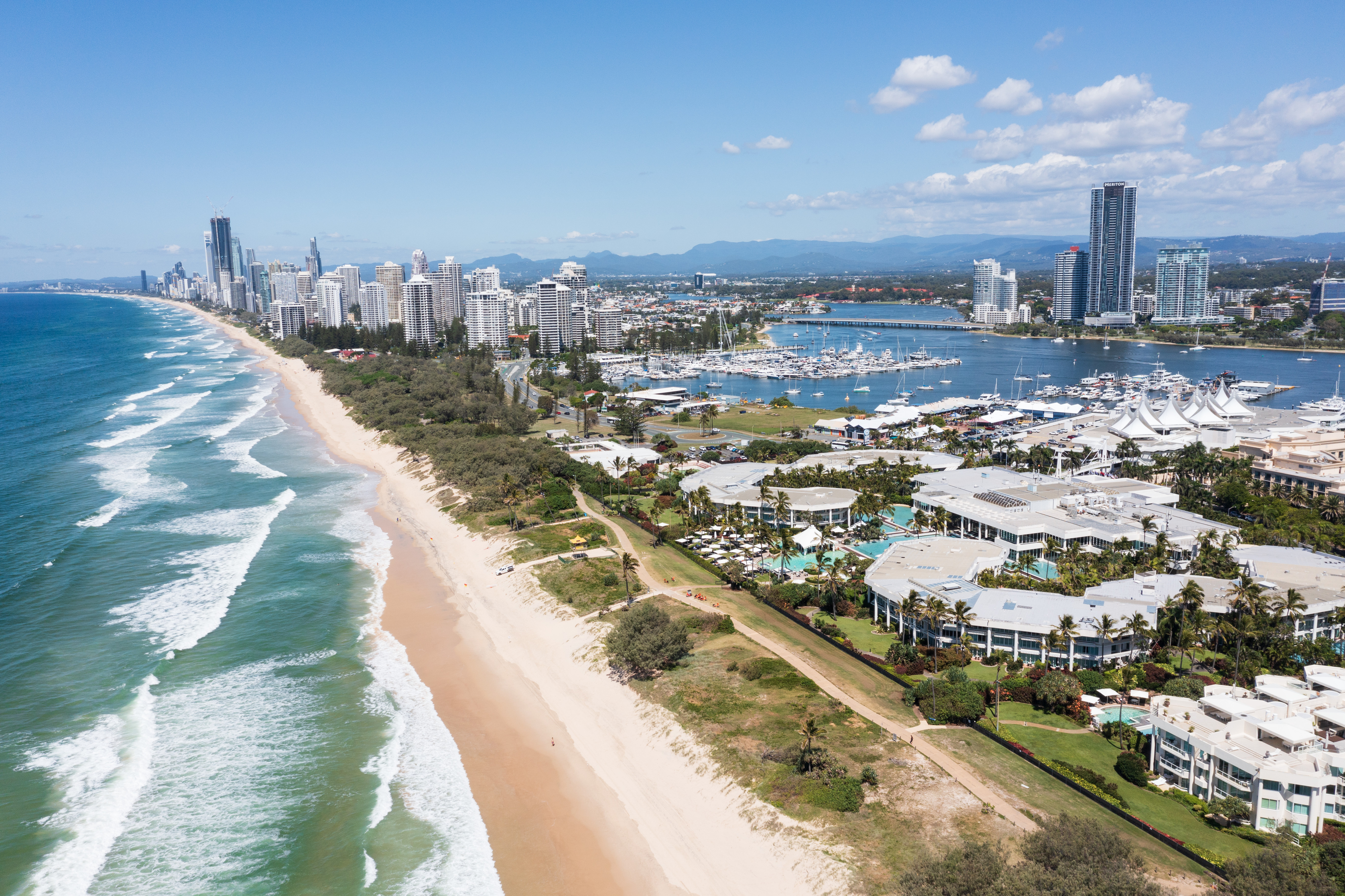 Aerial view of the Southport Spit