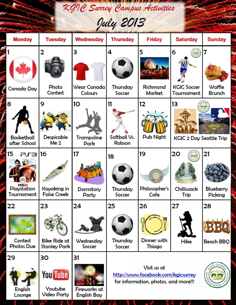 2013.07_KGIC_Surrey_Activity_Calendar