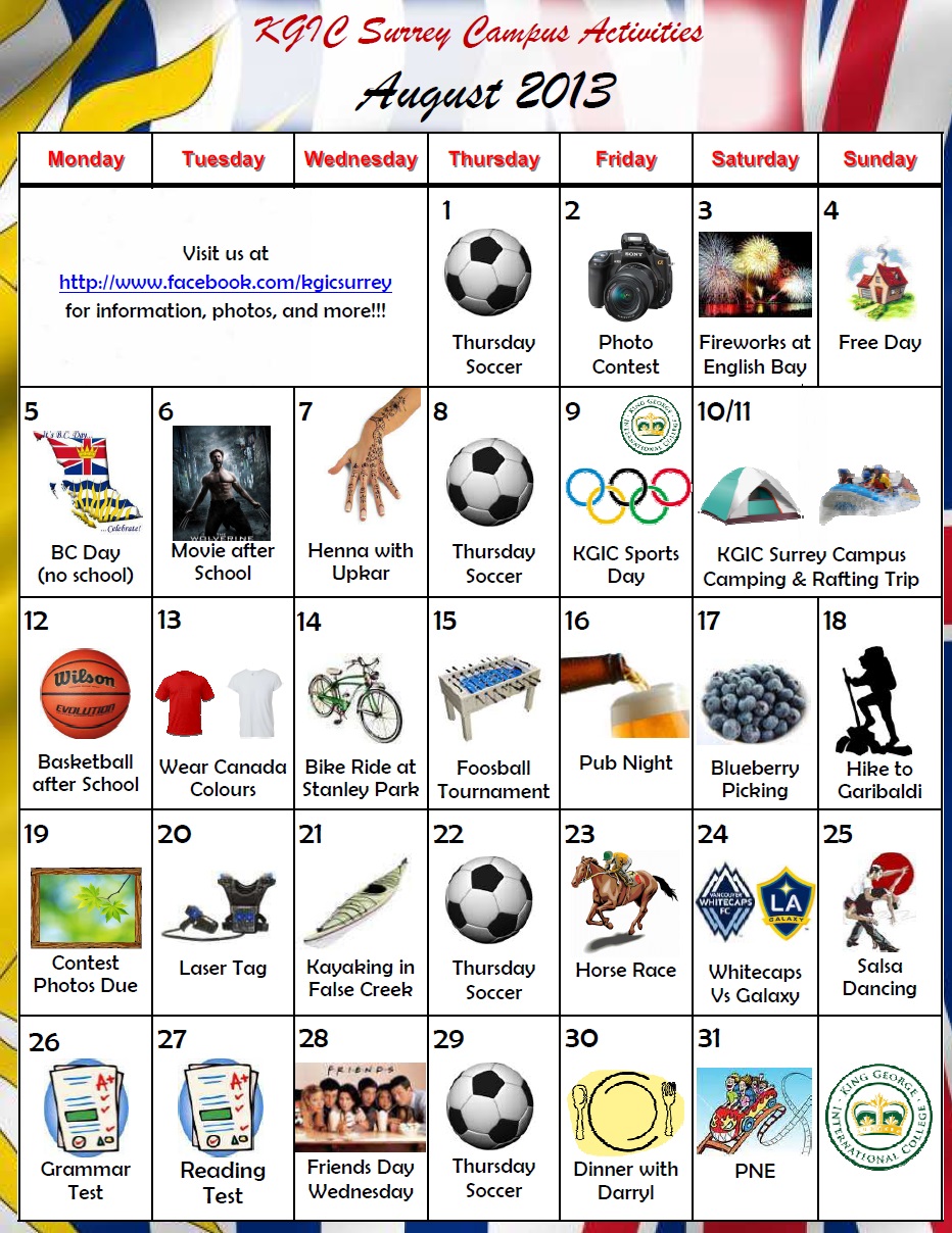 2013.08_KGIC_Surrey_Activity_Calendar