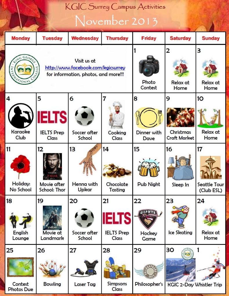 2013.11_KGIC_Surrey_Activity_Calendar