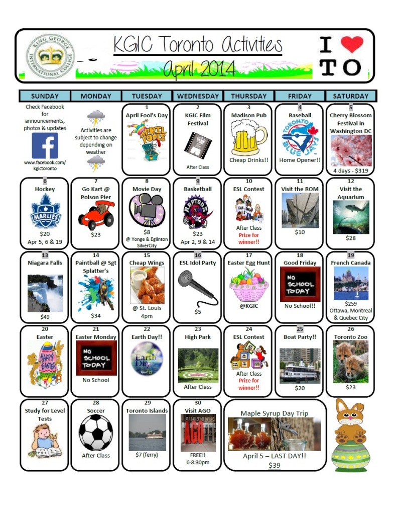 2014.04_KGIC_Toronto_Activity_Calendar