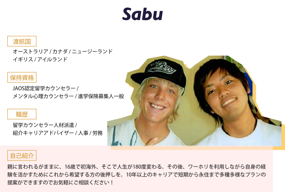 体験談スピーカー：Sabuの紹介