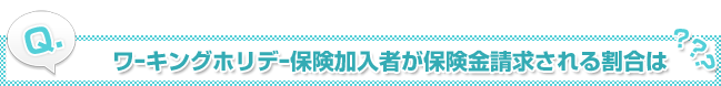 Q.ワーキングホリデーの保険加入者が保険金請求される割合は?