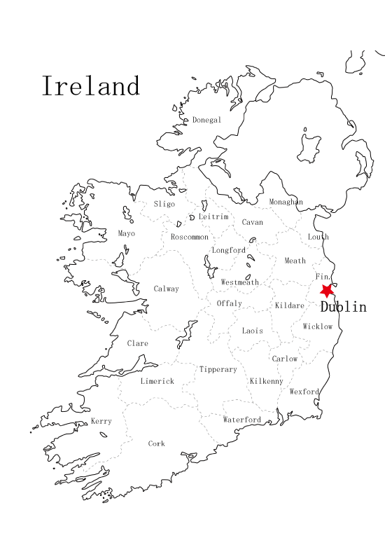 アイルランドの地図